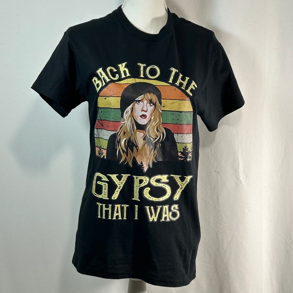 Gildan Stevie Nicks Back to the Gypsy That I Was Graphic T Shirt Black Size S